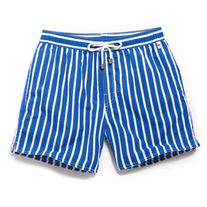 Bunte Schnelltrocknende Herren-Badeshorts in Übergröße mit Innenhose M blue