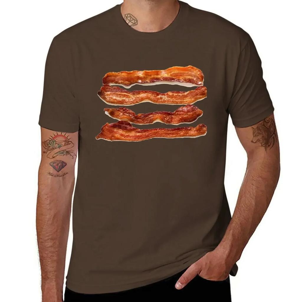 Bacon Rashers T-Shirt Blouse Plus Sizes Short Sleeve Tee T-shirts for Men Cotton