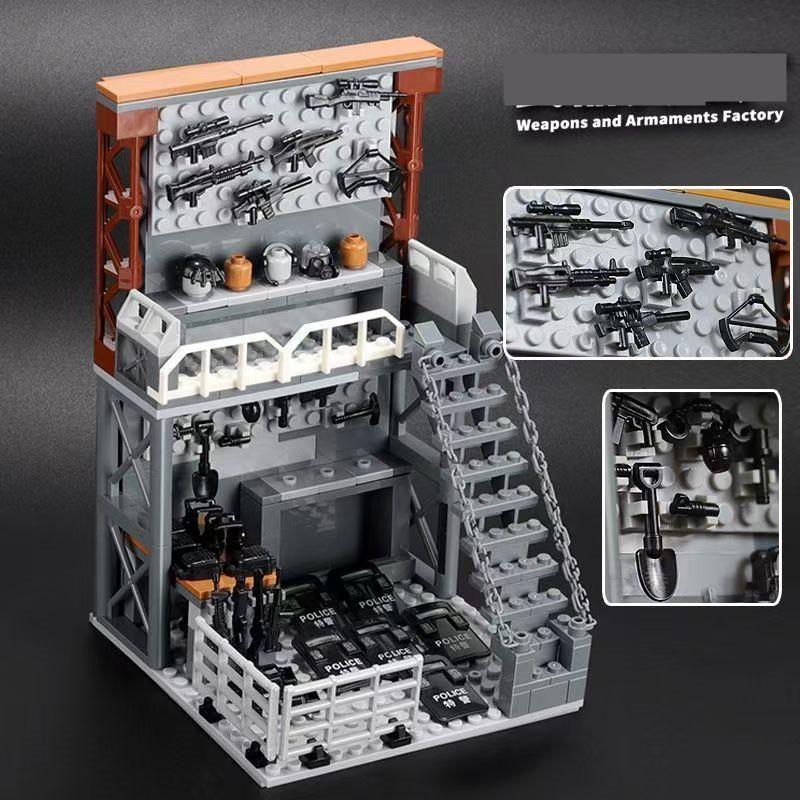Piese de construcție MOC Arme Militare Raft pentru Arme Model Set Accesorii Echipament Forțe SWAT Jucării Cărămizi pentru Copii