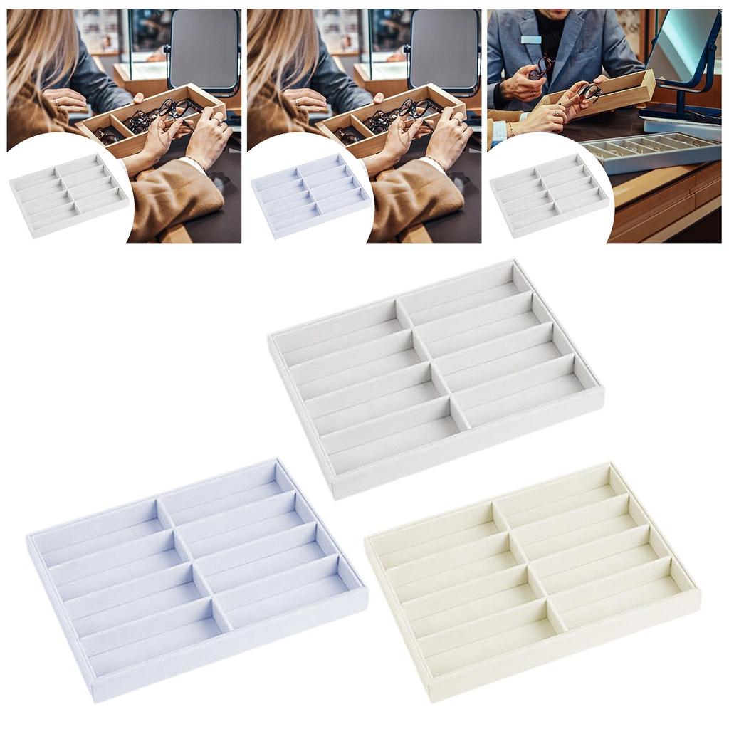 Sunglasses Organizer Tray 8 Slots Trendy Lightweight Eyeglasses Storage Box