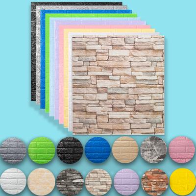 70cm*77cm 3D Wall Sticker Imitation Brick Self-adhesive Waterproof  DIY Wallpaper for Living Room  Bedroom Home Decoration