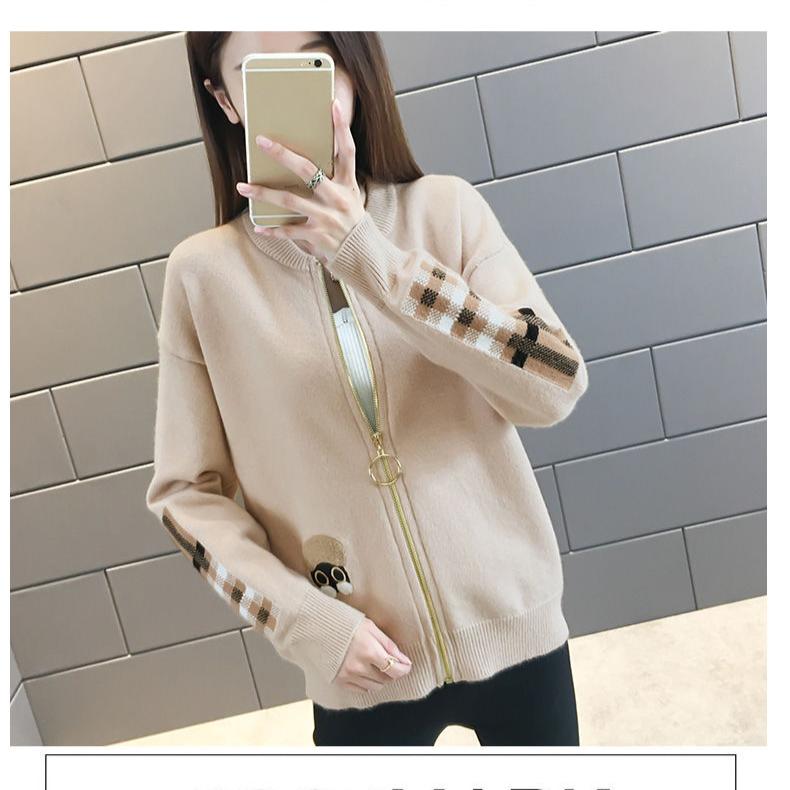 Trendy jakke i koreansk stil med løs passform og som passer til alt for kvinner med lange ermer