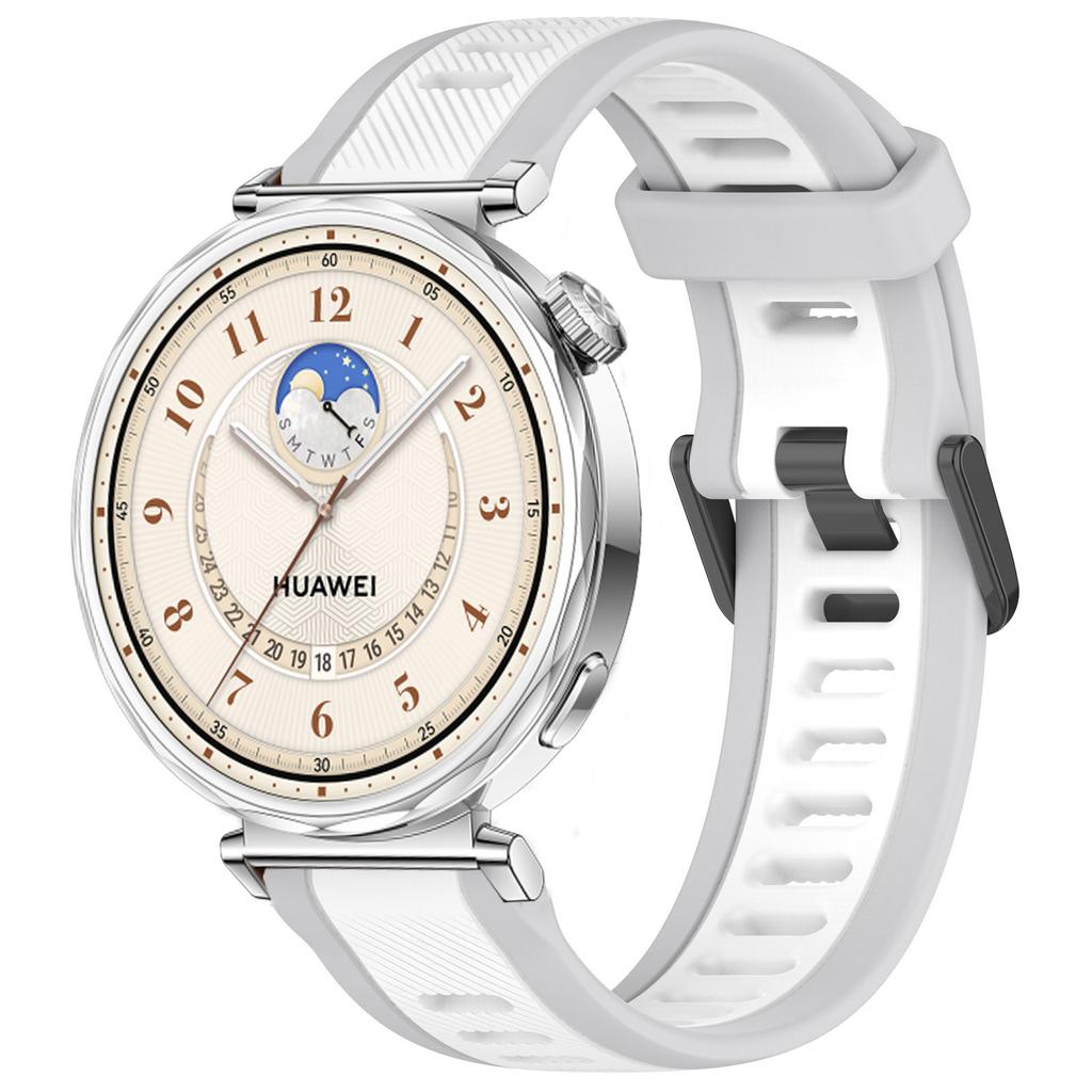 Bracelet en Silicone 18mm Pour Huawei Watch GT5 Pro 42mm GT5 41mm Bracelet Bicolore Rayé Pour Huawei Watch GT4 41mm Correa