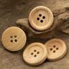 Natural Wood Buttons with 4 Holes, Perfect for Sewing Accessories and Clothing
