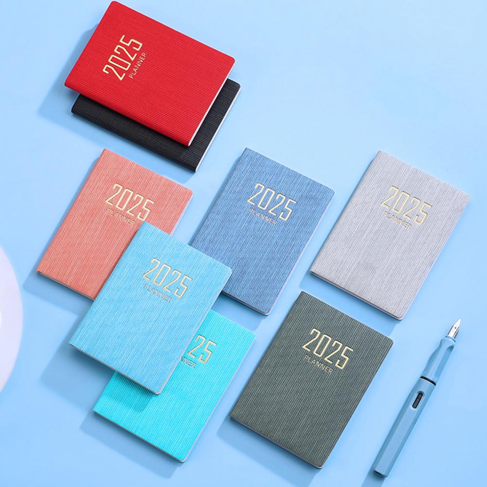 A7 Thick Paper Notebook Faux Leather Cover No Ink Bleeding 2025 Planner Ink-resistant Paper Planner