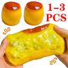 1-3PCS Handmade Crispy Pudding Shape Crackle Squeeze Toy Crunchy Filler Inside Squishy Ball Anti-anxiety Stress Relief Toy Adult