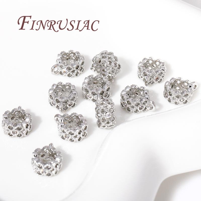 2/6/12Pcs/Lot 18K Gold Plated Bail Beads For Jewelry,Bails For Pendants Connector DIY Bracelet Accessories,Separators For Beads