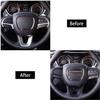 Fit for Dodge Challenger Charger 2015-2021 ABS Interior Steering Wheel Trim Cover Button Frame Sticker Decoration(Carbon)