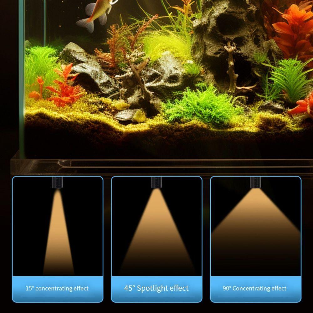 Adjustable Zoom Mini Clip-on Aquarium Lamp Adjustable Focus Spotlight  South American Fish Tank