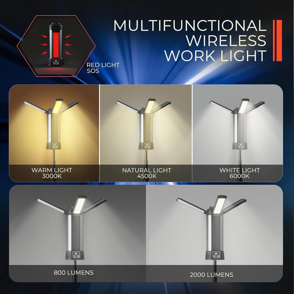 High Lumen COB LED Camping Light: Retractable Pole & Bracket for Outdoor Fishing, Multi-functional Use