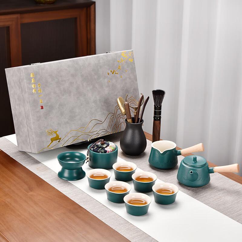 Minimalist Japanese Black Ceramic Kung Fu Tea Set