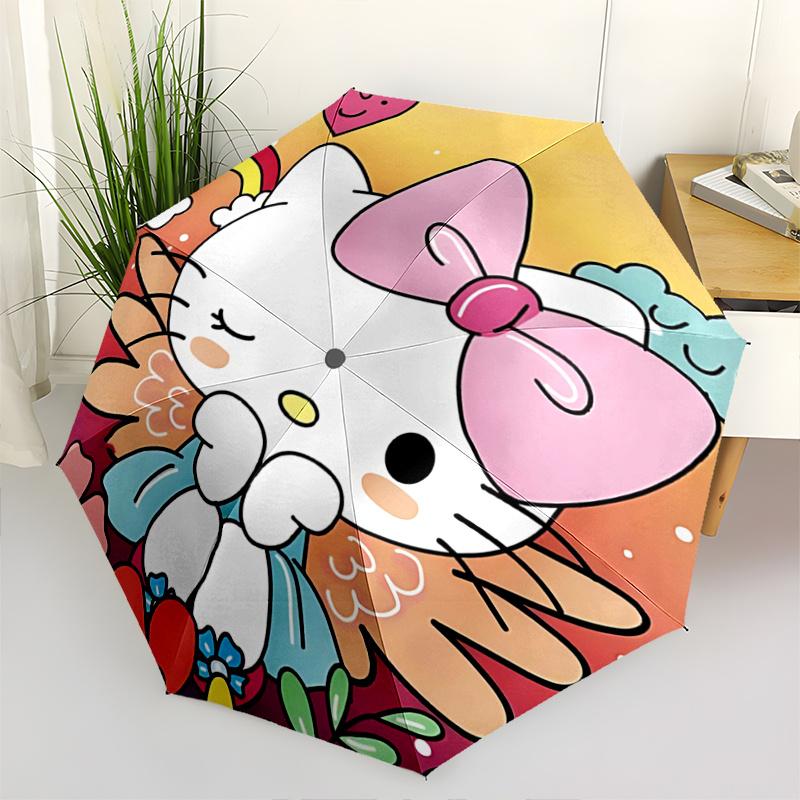 

1pc Hello Kitty Automatic Opening/Closing Umbrella with Foldable Design, Iron Frame Outdoor Umbrella for Fans, Travelers, Daily Use, Festive Gift (Pin