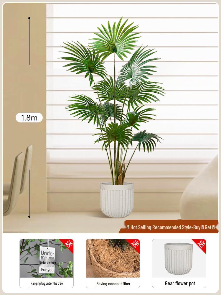 Large Luxury Faux Livistona Flower: Indoor Green Plant Floor Decoration