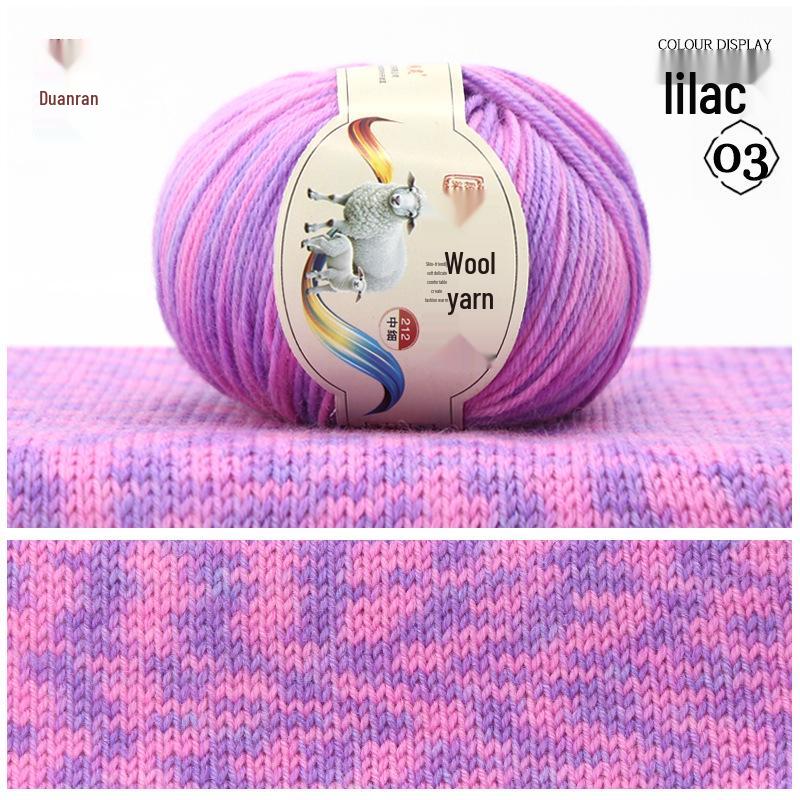 Rainbow Gradient Wool Yarn for Hand-Knitted Sweaters, Baby Hats, and Scarves