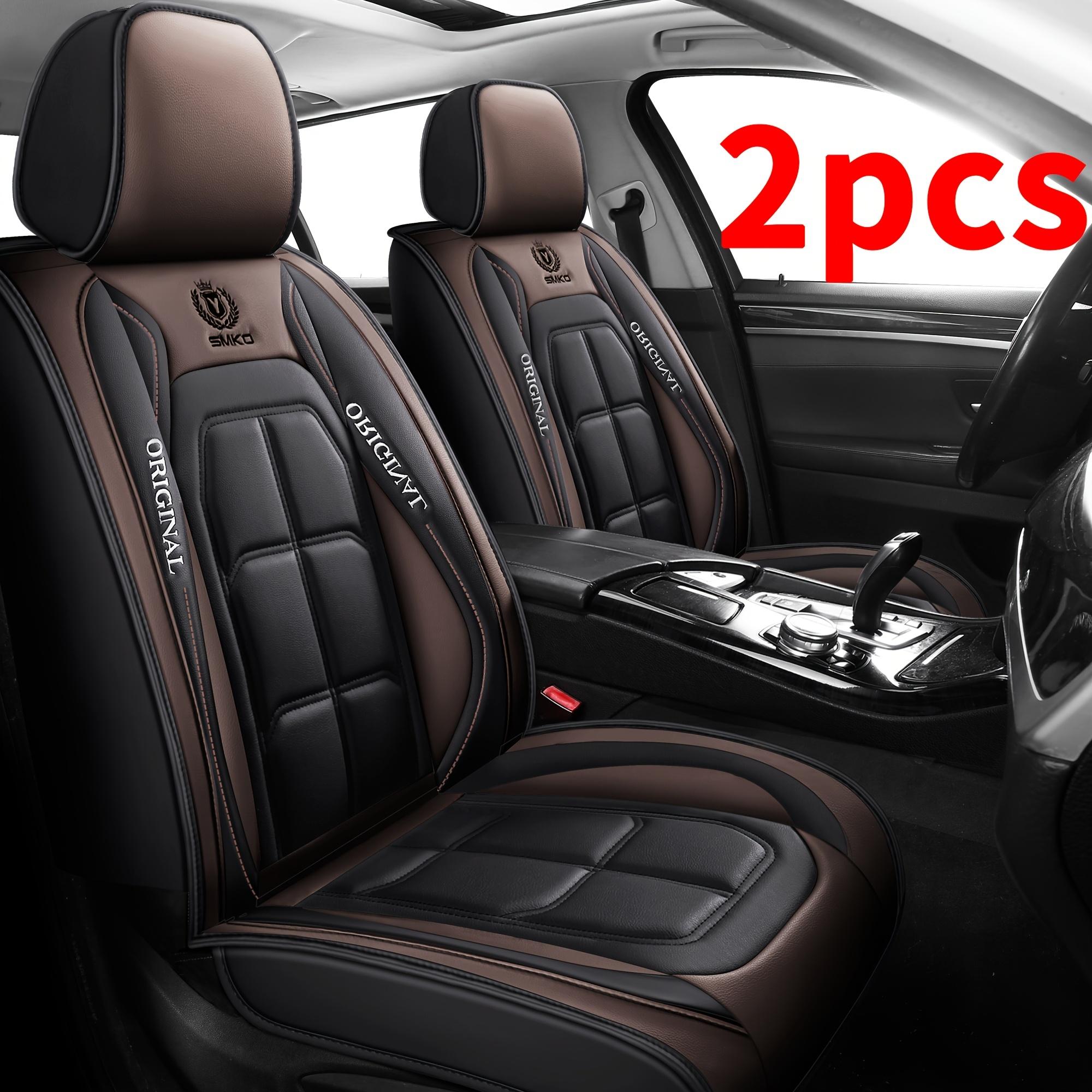 

2 шт. Чехлы на сиденья из искусственной кожи - Универсальная посадка, Всесезонные, Полное покрытие, Чехлы для сидений автомобиля, Обновление интерьера автомобиля, Комфорт с наполнителем из губки 2pcs кофейный