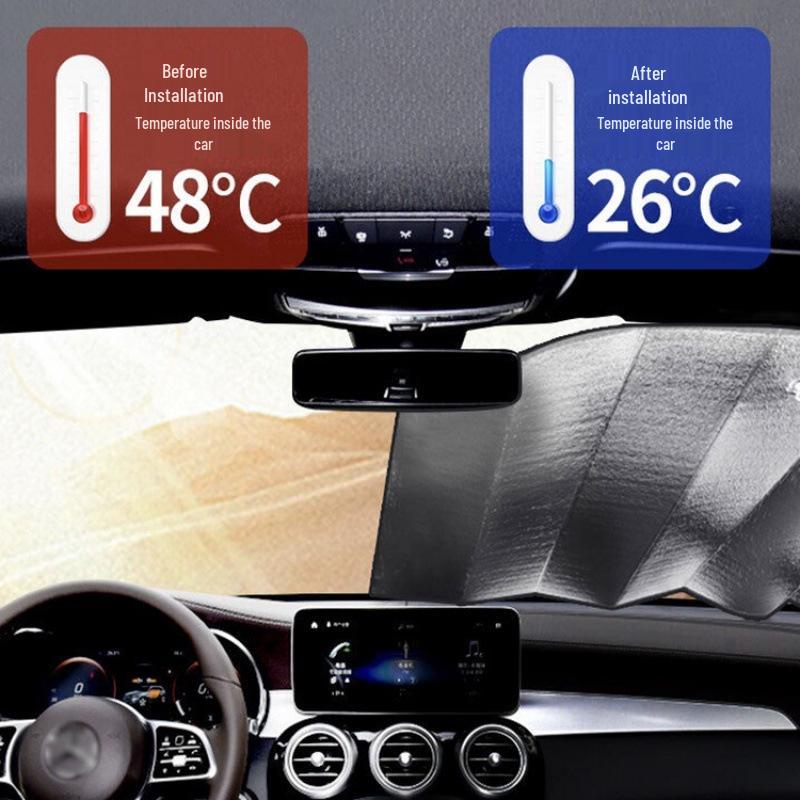 Aluminum Foil Car Sunshade Front Windshield Heat Insulation Visor