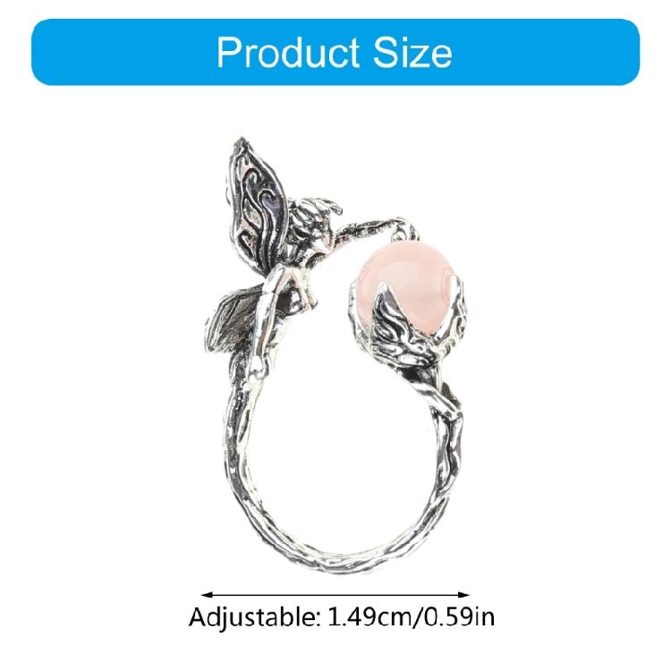 Incantevole Anello Angelo Folletto Misura Regolabile Anelli Aperti Ornamento Gioielli alla Moda per Feste e Abbigliamento Casual