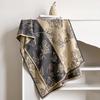 Printed splicing flowers double-sided imitation cashmere scarf winter high-end warm shawl