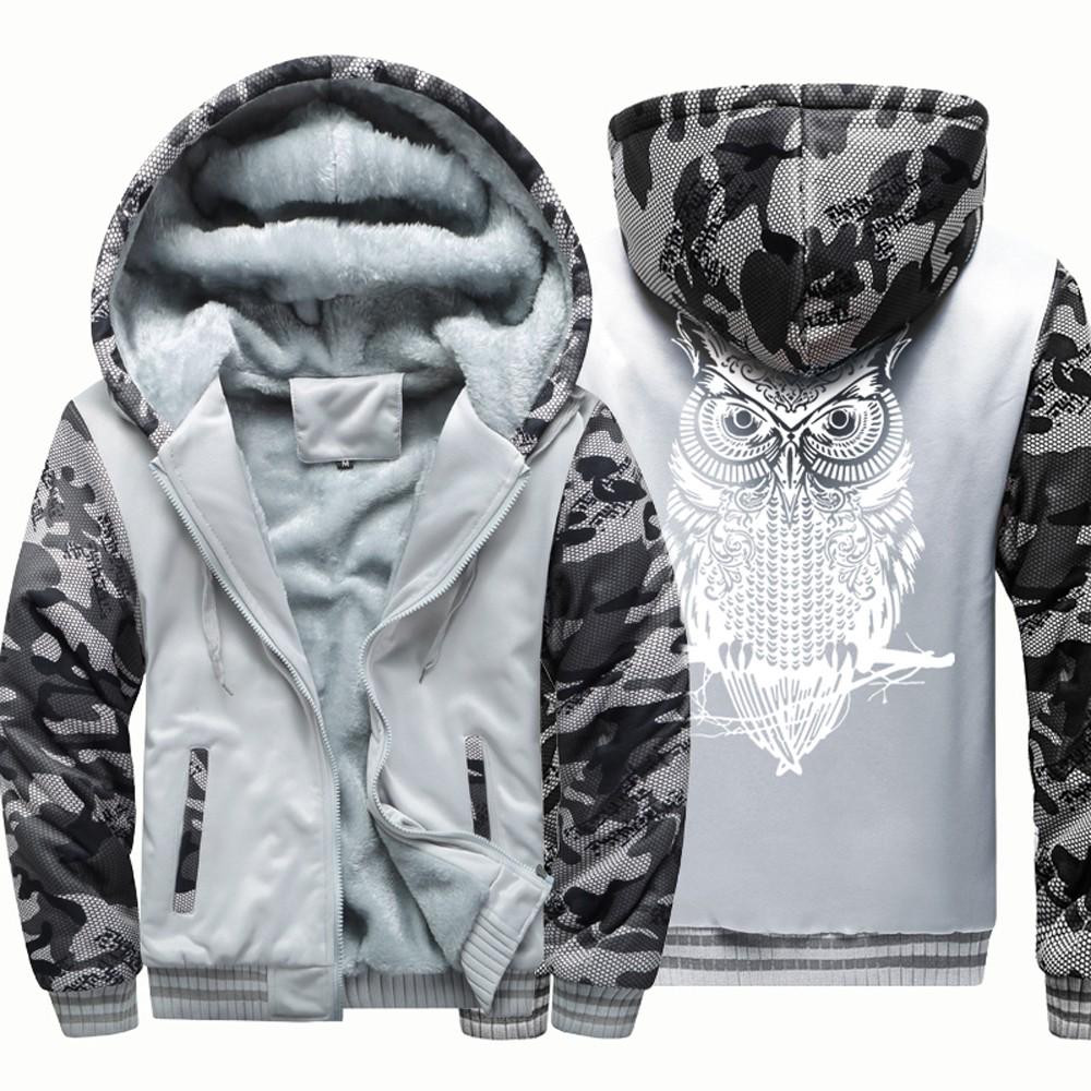 Pánská mikina s kapucí zimní teplý fleece zip svetr bunda svrchní oblečení kabát topy halenky