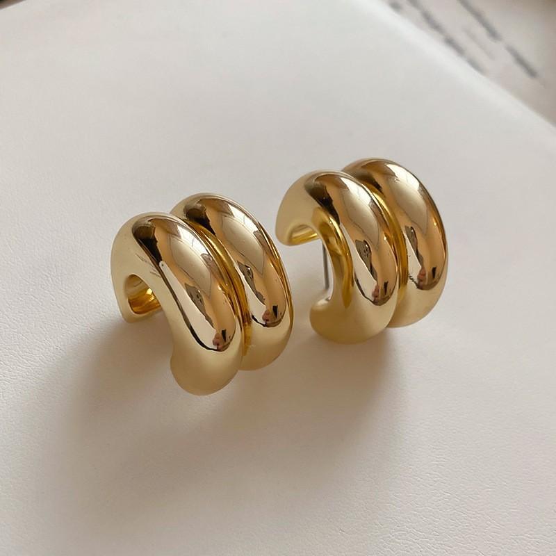 Metal Irregular Earrings European and American Retro Temperament Versatile Earrings Earrings