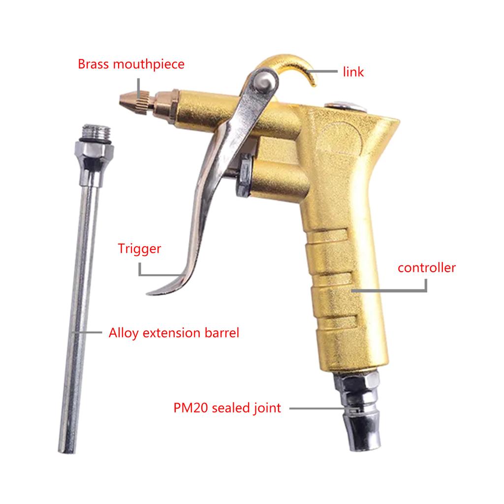 Industrielle Luftblaspistolen Einstellbarer Luftstrom Düse Stahlverlängerung Pneumatisches Luftkompressor-Zubehör Staubreinigung