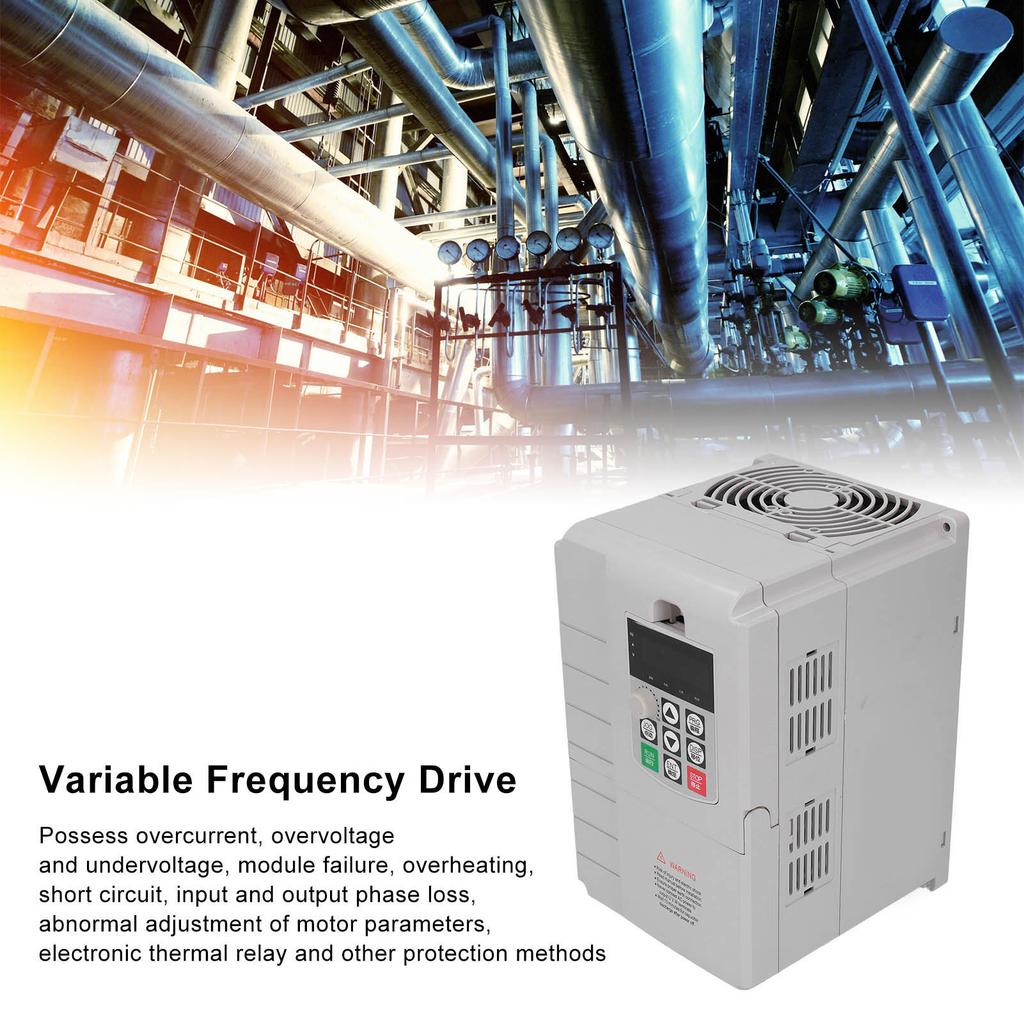 AT904-4KW Variable Frequency Drive Universal VFD Single to 3 Phase 220V to 380V Governor 4KW 6HP AC 20A Motor Speed Controller