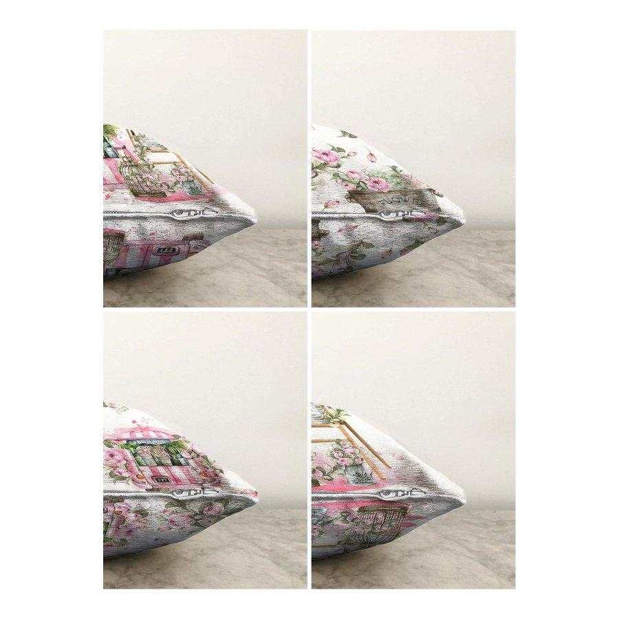 4-teiliges doppelseitig bedrucktes Kissenbezug-Set