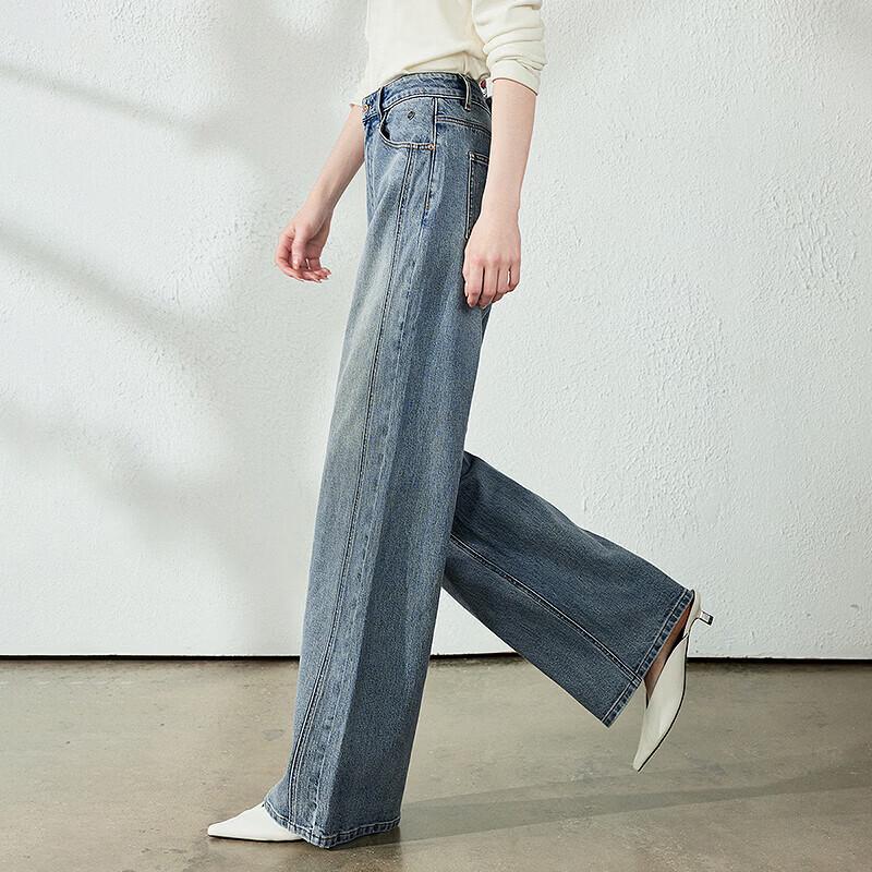 ChuYu Women's Elastic Wide-Leg Jeans