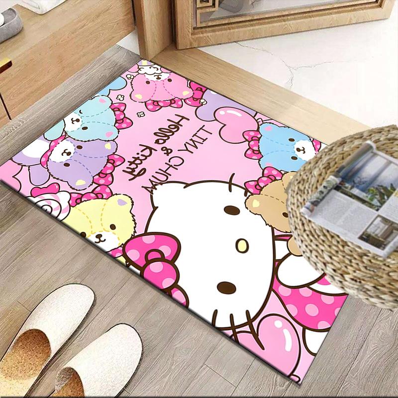 Pink Kitty Birthday Party  Carpet, Kitchen Rugs, Yoga Mat, Non-Slip Mats, Rug for Bathroom, Living Room bedroom, Camping Rugs Christmas Gift