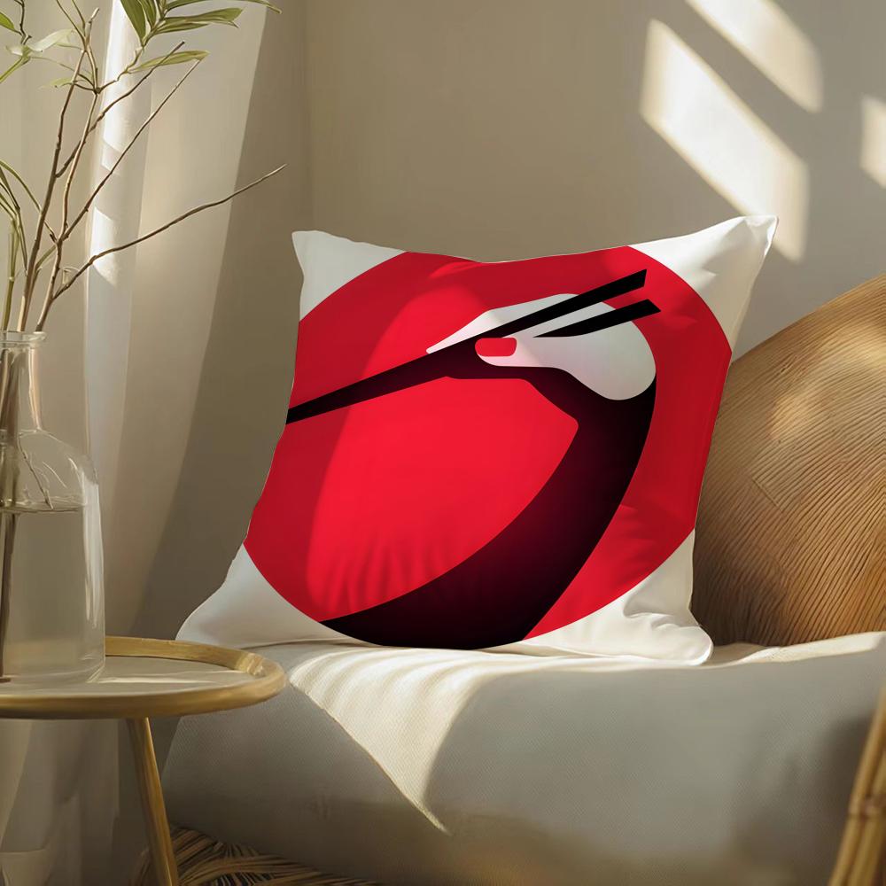 Twin Impression Color Pattern Cushion Cover Silky Elegant Comfort Sofa Bed Invisible Zipper Beach Pillowcase