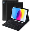 Etui Ochronne Z Klawiatura Bezprzewodowa Alogy Keyboard Case Z Miejscem Na Rysik Do Apple Ipad 10.9 2022 Czarne + Szkło