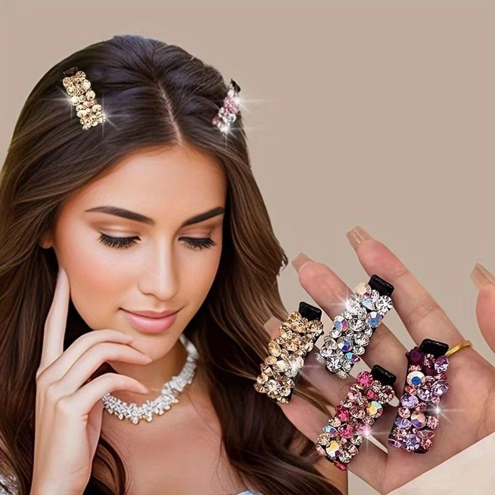 1pcs Colorful Rhinestone Duckbill Hairpin Acetate Material Small Side Clip Bangs Ponytail Holder