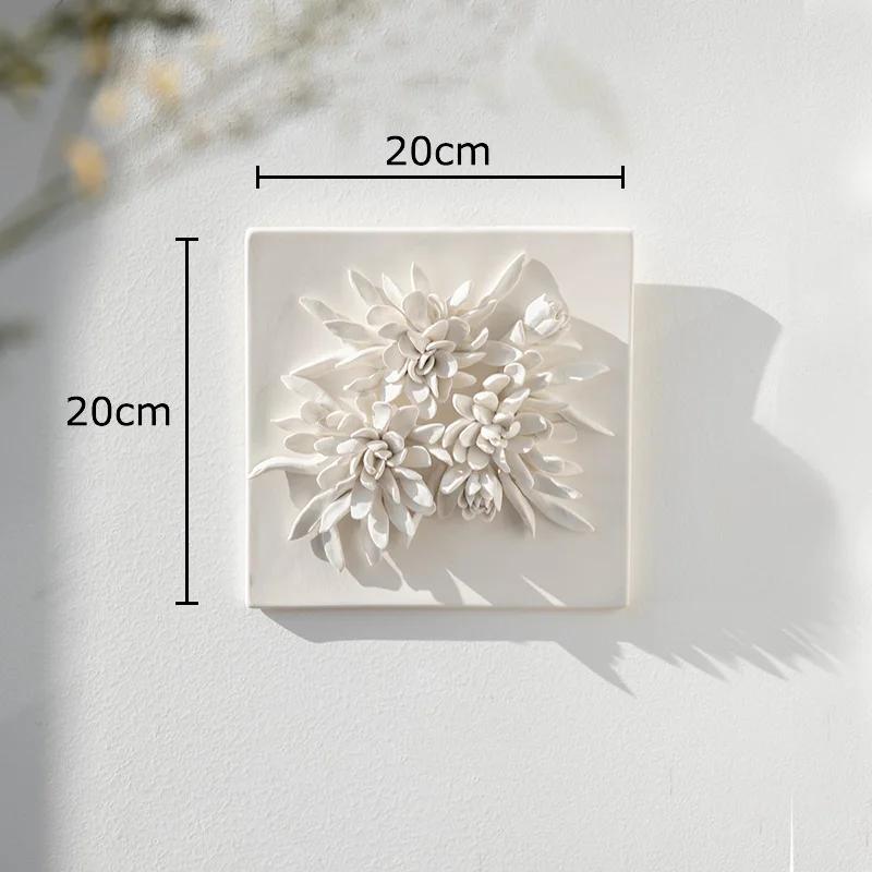 Blooming White Flower Wall Hanging Paintings Living Room Decoration Background Display Wall Mounted Floral Petals Ornaments