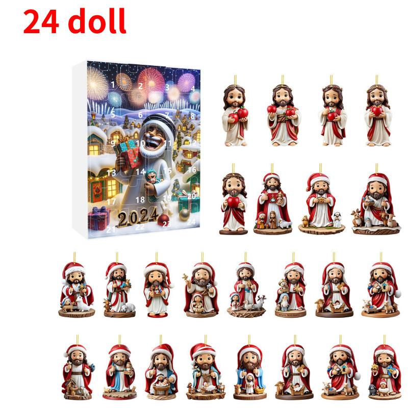 

Jesus Christmas 2024 Advent Calendar Blind Box Pendant 24 Day Countdown Gift Style A