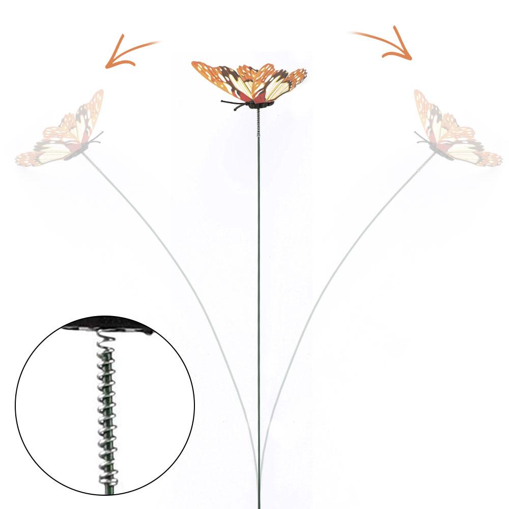50/100Pcs 3D Butterfly Stakes Waterproof Multi-color Fake Butterfly Garden Artificial Pole Butterfly Ornaments Outdoor Decor