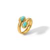 Vintage Turquoise Adjustable Chunky Rings for Women Stainless Steel Natural Gemstones Open Ring Gold Color Jewelry Birthday Gift