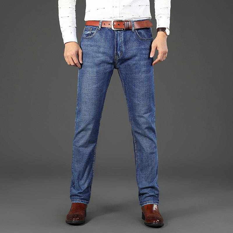 Men's Casual Slim Straight Elastic Jeans - High-Quality, Versatile, Thick Material for Autumn and Winter