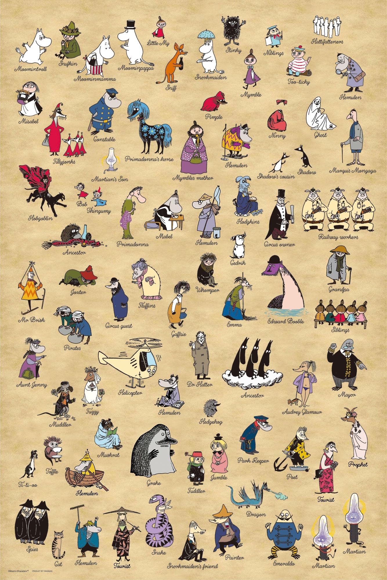 

YANOMAN Пазл MOOMIN ALL STARS включает услугу запроса деталей и инструкцию к пазлу (Яноман) [Сделано в Японии] 1000 деталей (50x75cm) 10-1492