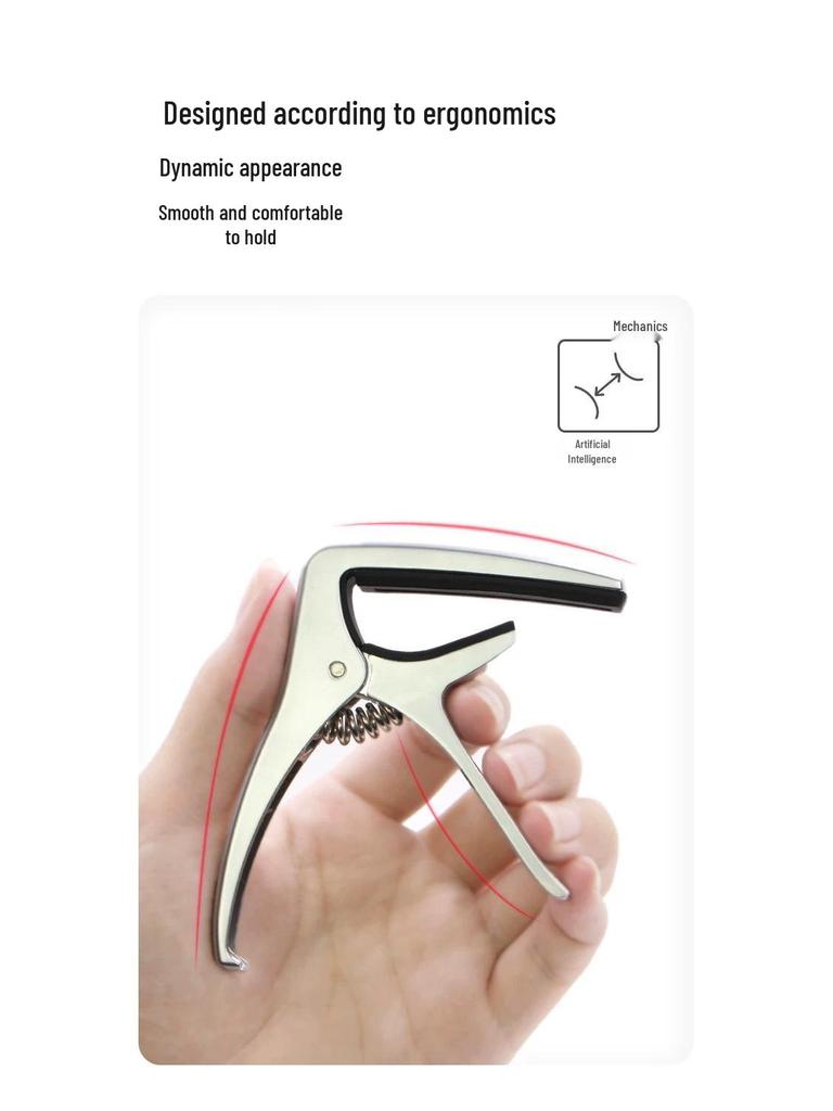 AROMA Guitar Capo AC-11 for Folk and Electric Guitars - Metal Transposer Capo