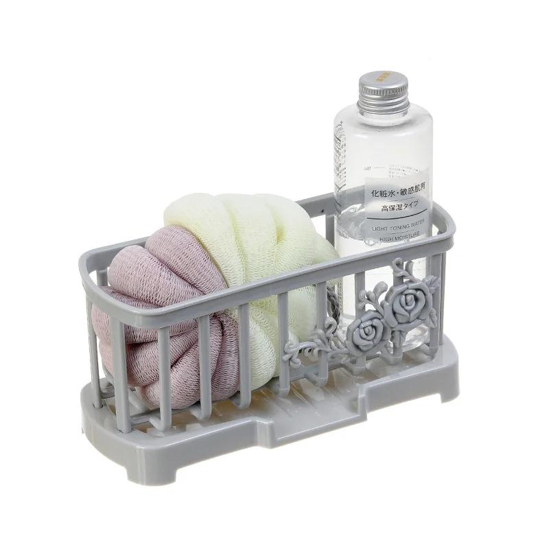 Rejilla de drenaje para fregadero de cocina, cesta de almacenamiento, soporte para esponja, paño de cocina, dispensador de jabón de baño extraíble, estante organizador