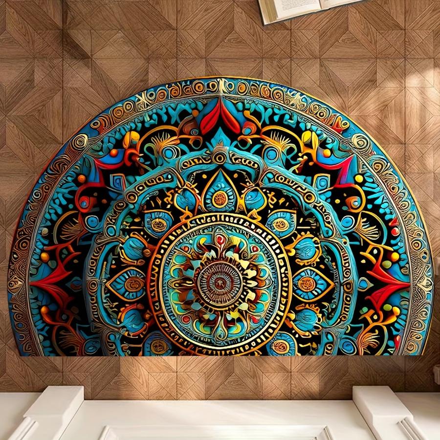 Bohemian Mandala Semi-Circular Door Mats Are Durable For Living Room Bathroom Balcony And Door Decoration