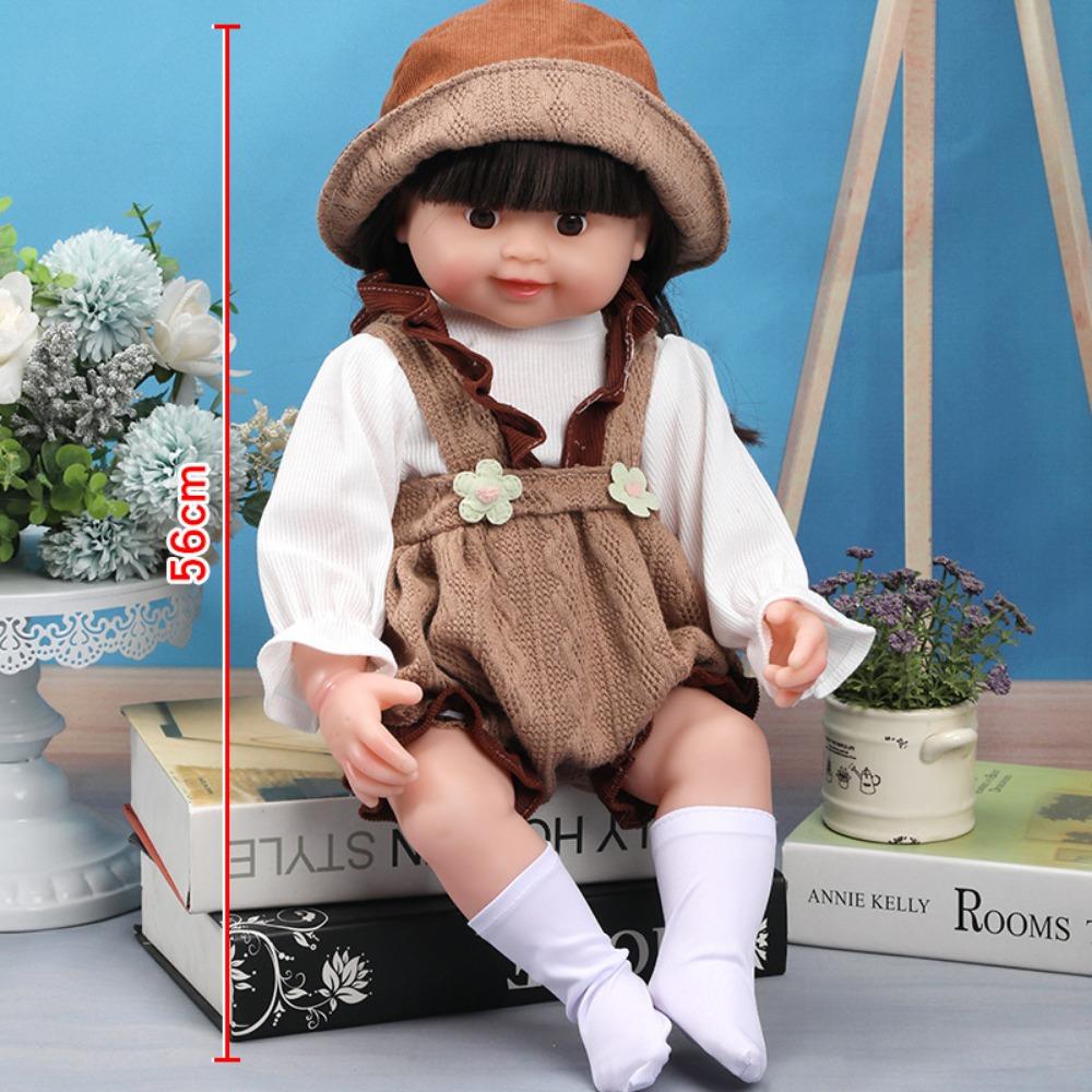 56Cm Reborn Simulation Barbie Gift Doll Baby Soft Gel Girl Toy Set Children's Doll