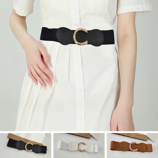 

Женский однотонный эластичный ремень с уплотнительным кольцом и пряжкой из искусственной кожи, широкий ремень, платье, джинсы, пояс, аксессуары для наряда