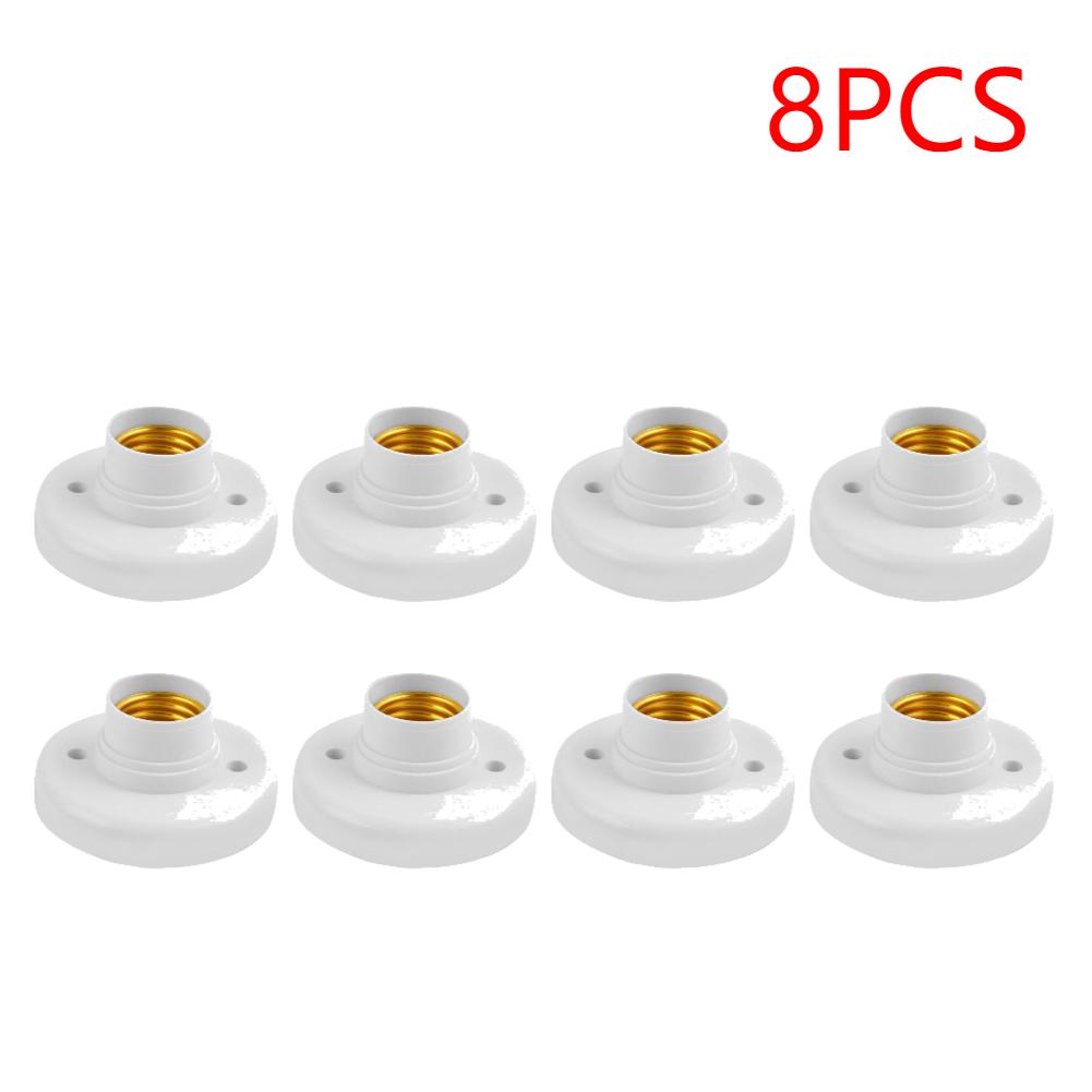 1-10PCS E27 Screw Cap Socket Ceiling Light Lamp Bulb Fixing Base Stand White Gold Light Bulb Holder Lamp Socket For Home 6A