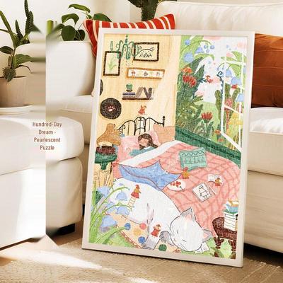 Cartoon Puppy Waltz Musical Score 500-Piece Pearlescent Jigsaw Puzzle and Decorative Painting Toy