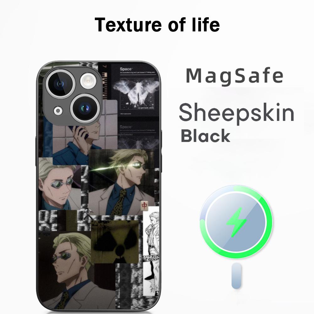 Kento Nanami cool man fashion design Phone Case For iPhone 16 15 14 13 12 11 Plus Pro Max  High-end Luxury Magsafe Sheepskin