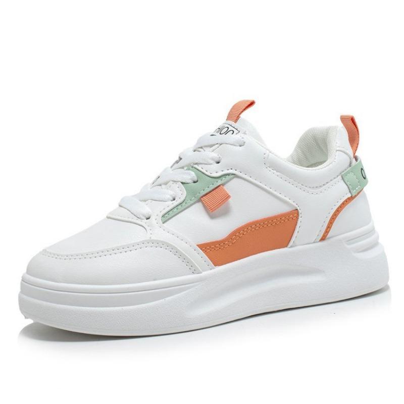 Platform White Shoes Women's Spring New Breathable Student Board Shoes Women's Street Shot Lace-up Sneakers