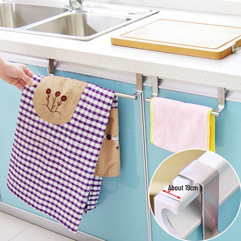 Stainless Steel Over-Cabinet Towel & Dishcloth Hanger