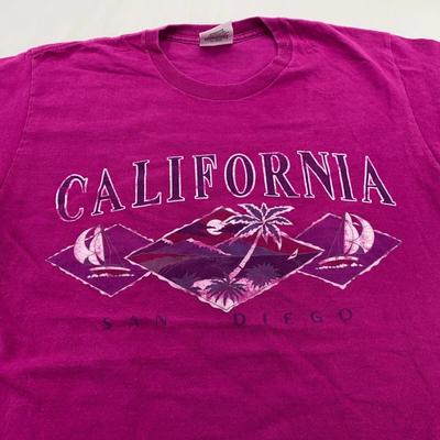 Vintage 90er SAN DIEGO KALIFORNIEN STRAND SEGELN SONNENUNTERGANG T-Shirt MEDIUM
