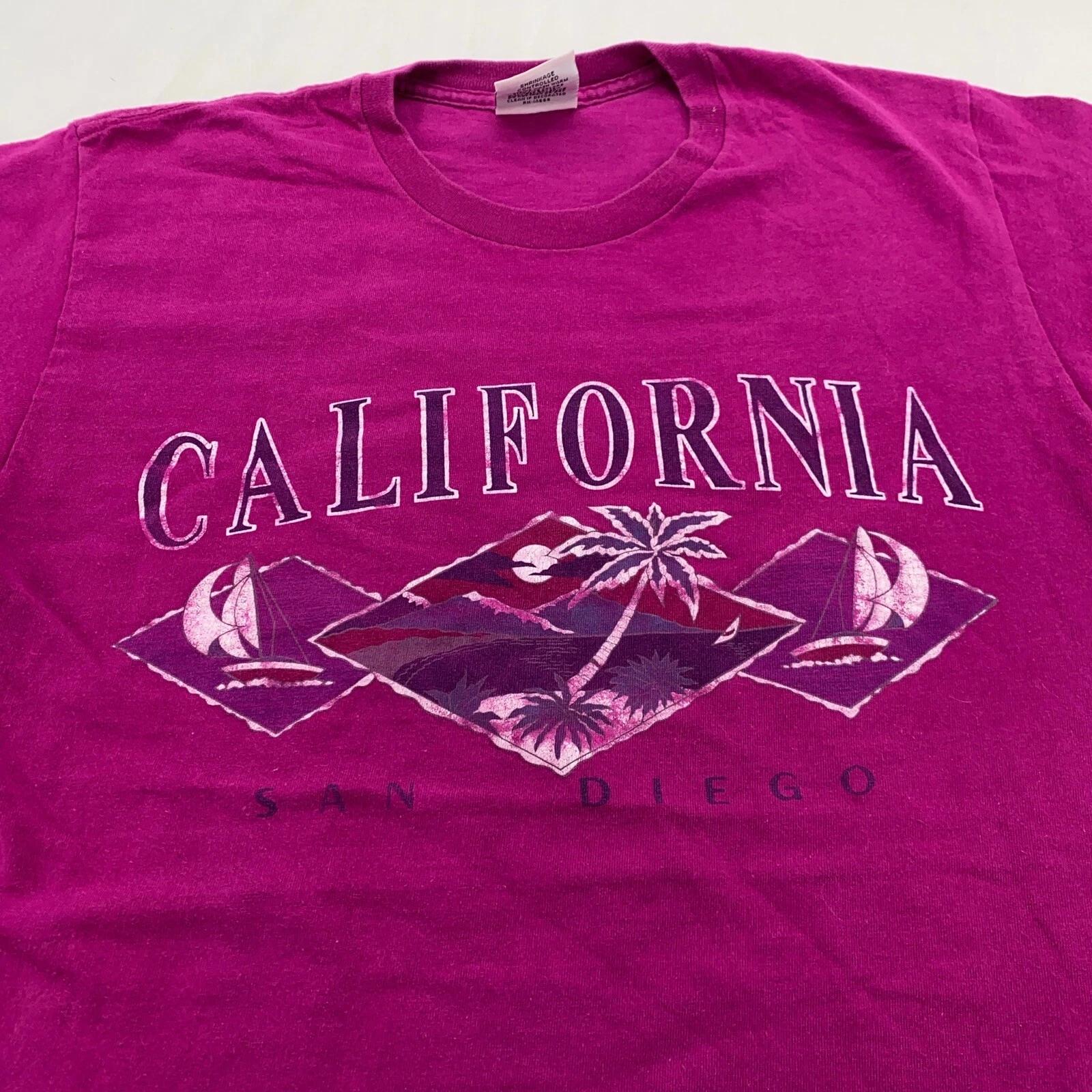 винтажная футболка 90-х SAN DIEGO CALIFORNIA BEACH SAIL SUNSET РАЗМЕР M 4XL